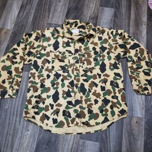 Vintage Sport King USA Camouflage Camo Button Up Longsleeve Shacket XL Wide